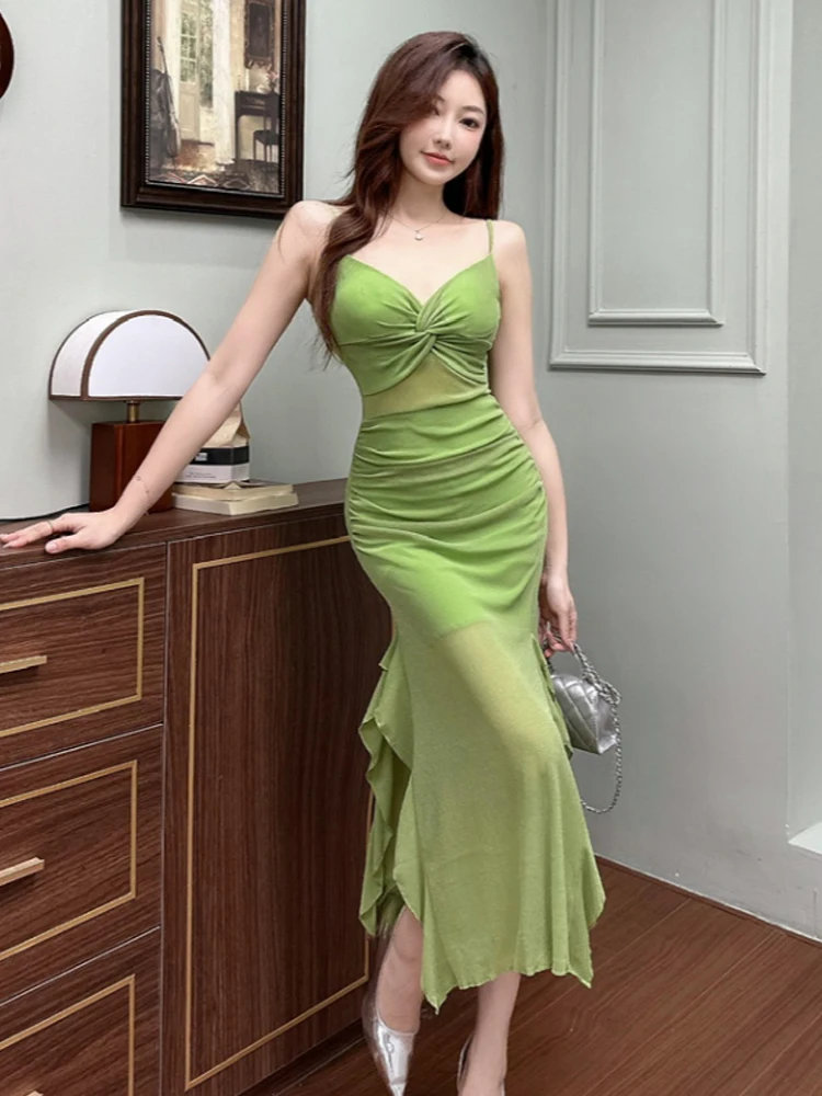 

Сексуальное длинное платье Svel Me Dr с v-образным вырезом, женское платье с глубоким вырезом, облегающая юбка с открытым боком, тюлевая ткань, юбка с запахом