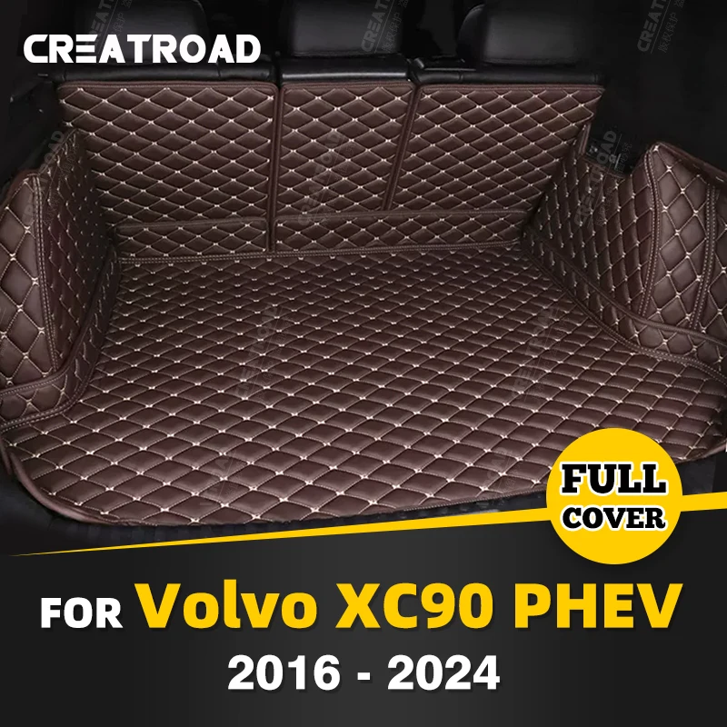 

Для Volvo XC90 PHEV 2016-2024 23 22 21 20-автоматический коврик для багажника с полным покрытием, автомобильный чехол, подкладка для багажника, внутренняя защита, аксессуары