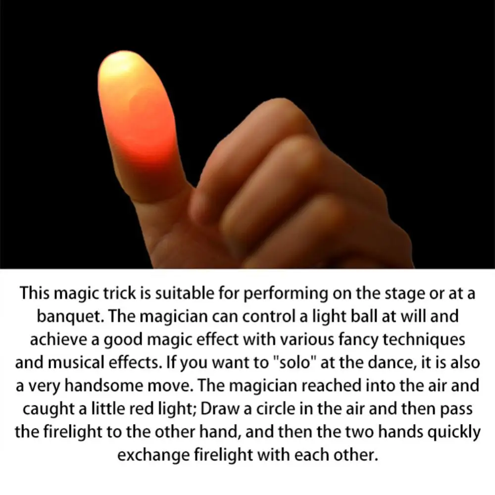 Magic Thumbs Light Toys Luminous Thumbs Light Led Flashing Fingers Magic Trick Props Halloween Party Toys 2Pcs/set