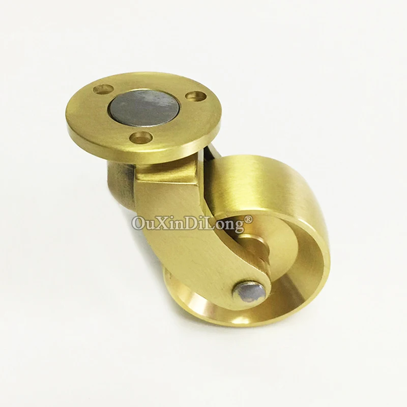 4PCS 34mm Solid Brass Casters Table Chair Sofa Couch Cabinet Feet Castors 360° Rotary Wheels Smoothly Moving Furniture Rollers