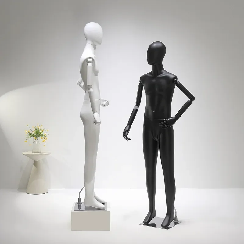 for Male Black and White Matte Lacquered Full Body Mannequin Display Stand for Men's Clothing Store Window Dummy Model Props