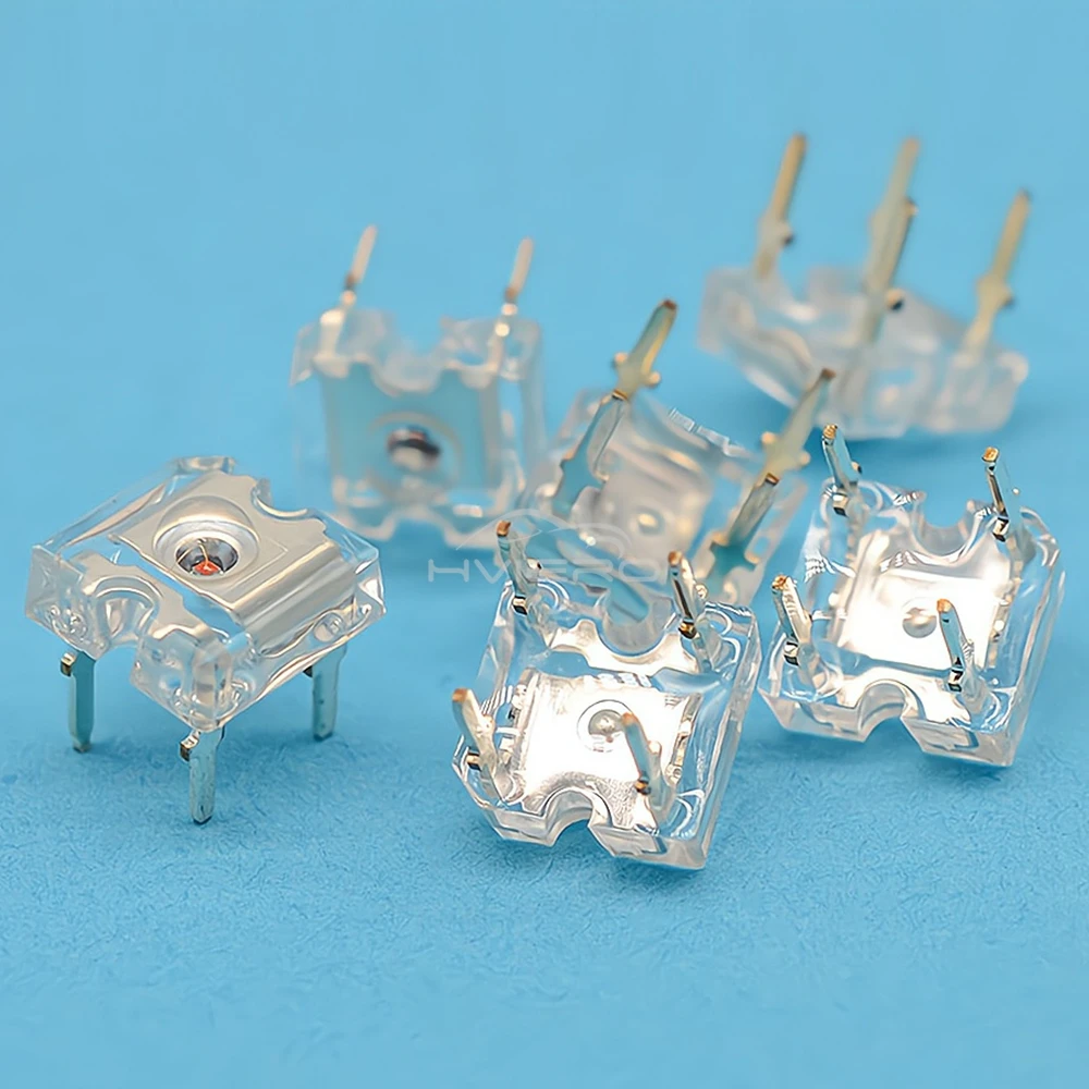 100szt 3mm Biały Czerwony Zielony Niebieski Żółty Piranha Flux Diode LED Dome Light Beads Szerokokątne Super Jasne Diody LED 4-Pinowe Żarówki — zdjęcie 4