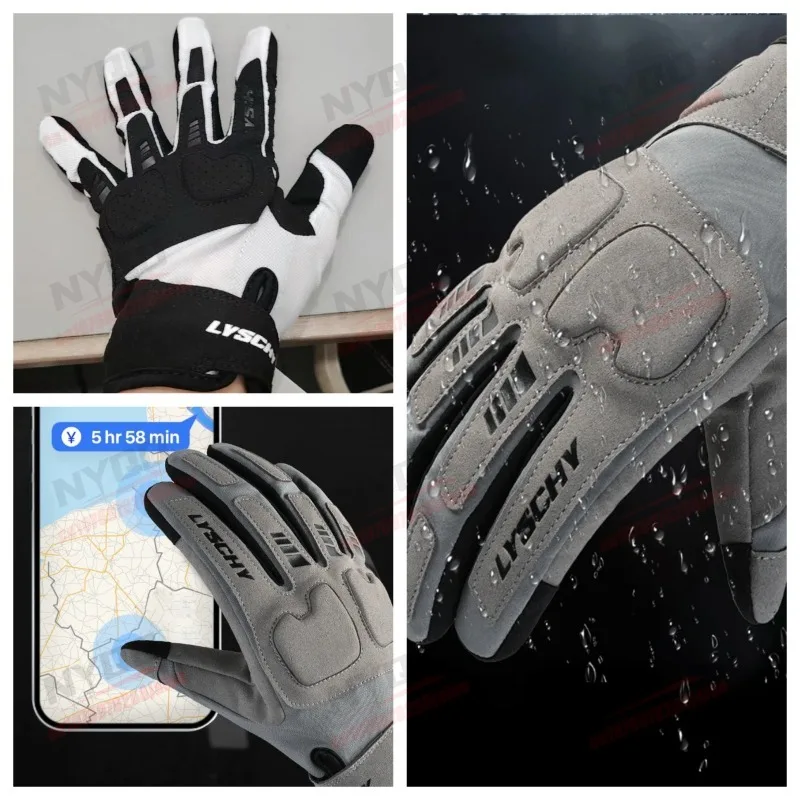 

Motorcycle Riding Gloves for Men and Women Breathable and Anti Fall for All Seasons Retro Waterproof Gloves for Motorcycles