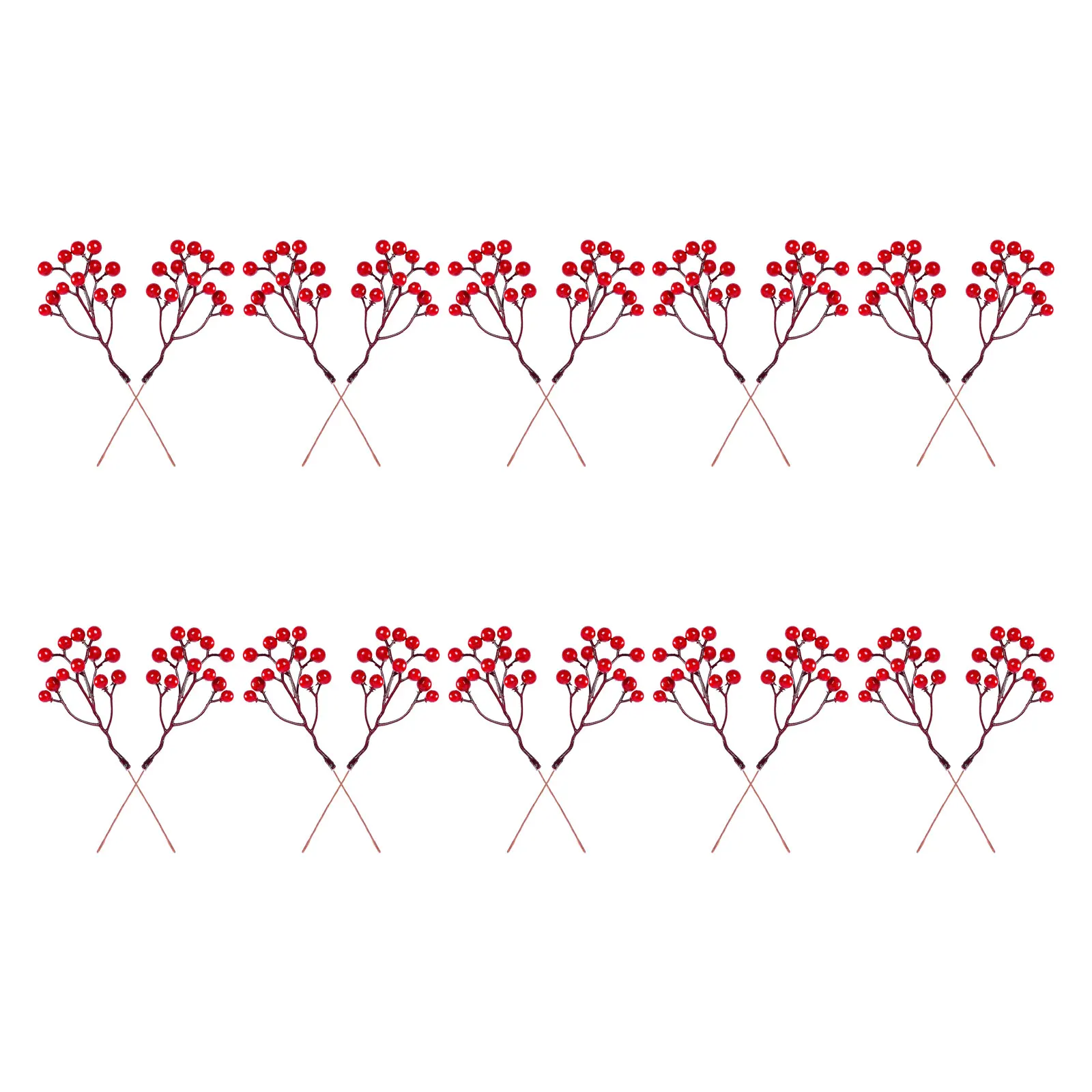 

20 Pcs Artificial Red Berries Stems Christmas Picks Branches Spray Berry Sprigs