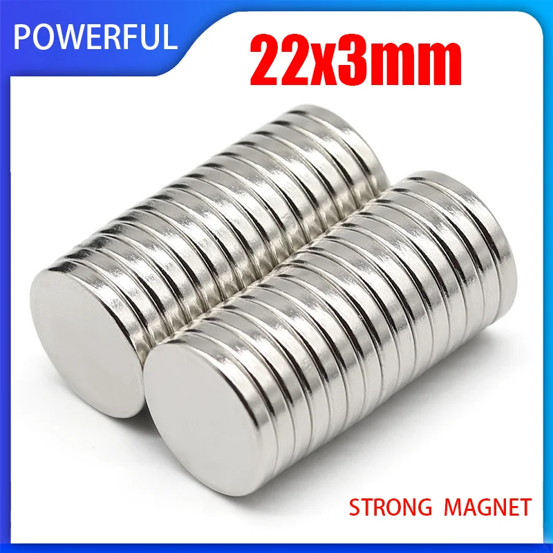 2~100PCS 22x3mm Rare Earth Magnets Diameter 22mm X 3mm Round Magnets 22*3mm Permanent Neodymium Magnets Strong Magnet Disc