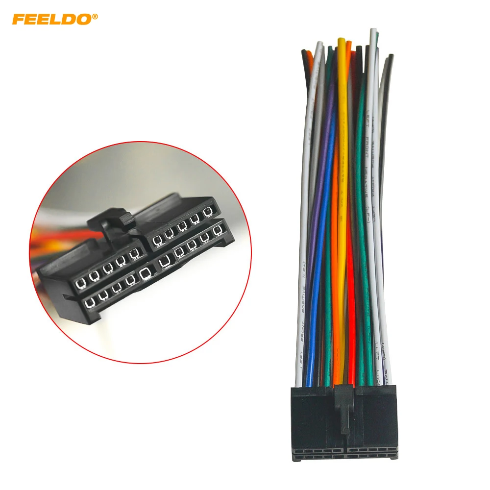 

FEELDO 20Pin Universal Aftermarket Car Head Unit DVD Stereo Radio Wiring Harness Cable Plug #HQ2326