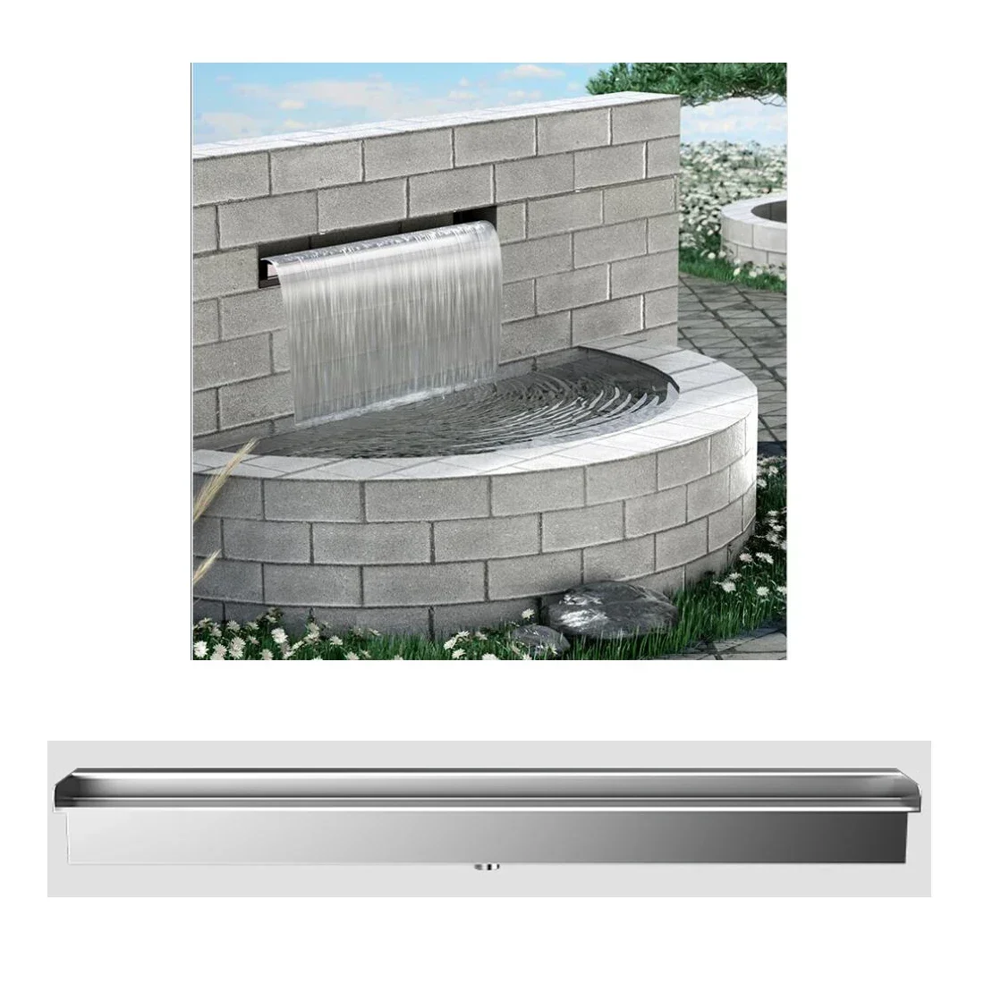 

SpillwayFish pond garden courtyard stainless steel waterfall water outlet water wall/Water curtain water feature wall Fountain