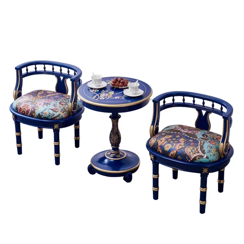 

Balcony a Table with Two Chairs High-Grade Mogul Art Painted Furniture