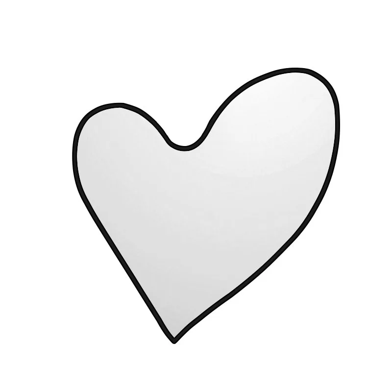 Heart-shaped mirror, girly makeup , irregular minimalist wall , living room entrance , Internet celebrity desi