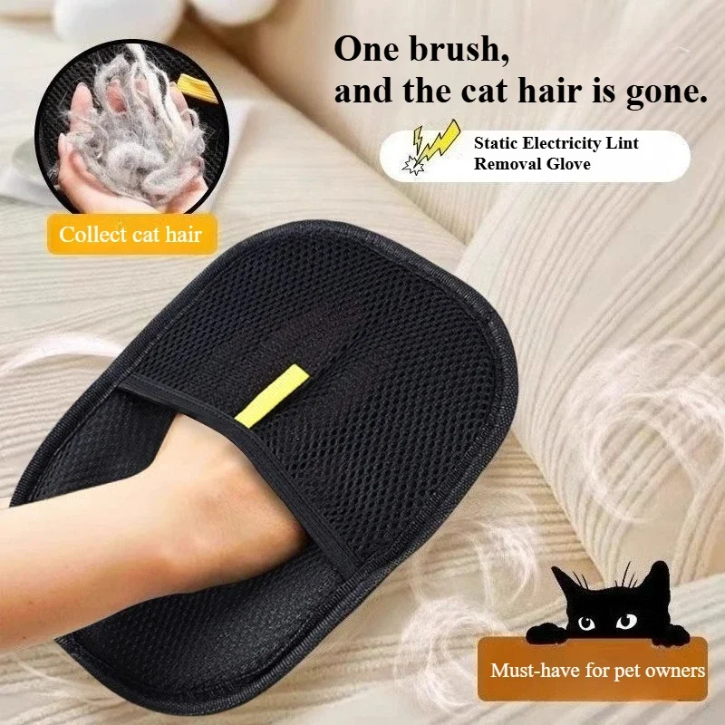 Cat Hair Remover Cleaning Tool - Pet Hair Absorption ，Household Lint Brush, Fur Remover for Dogs & Cats, Pet Grooming Glove