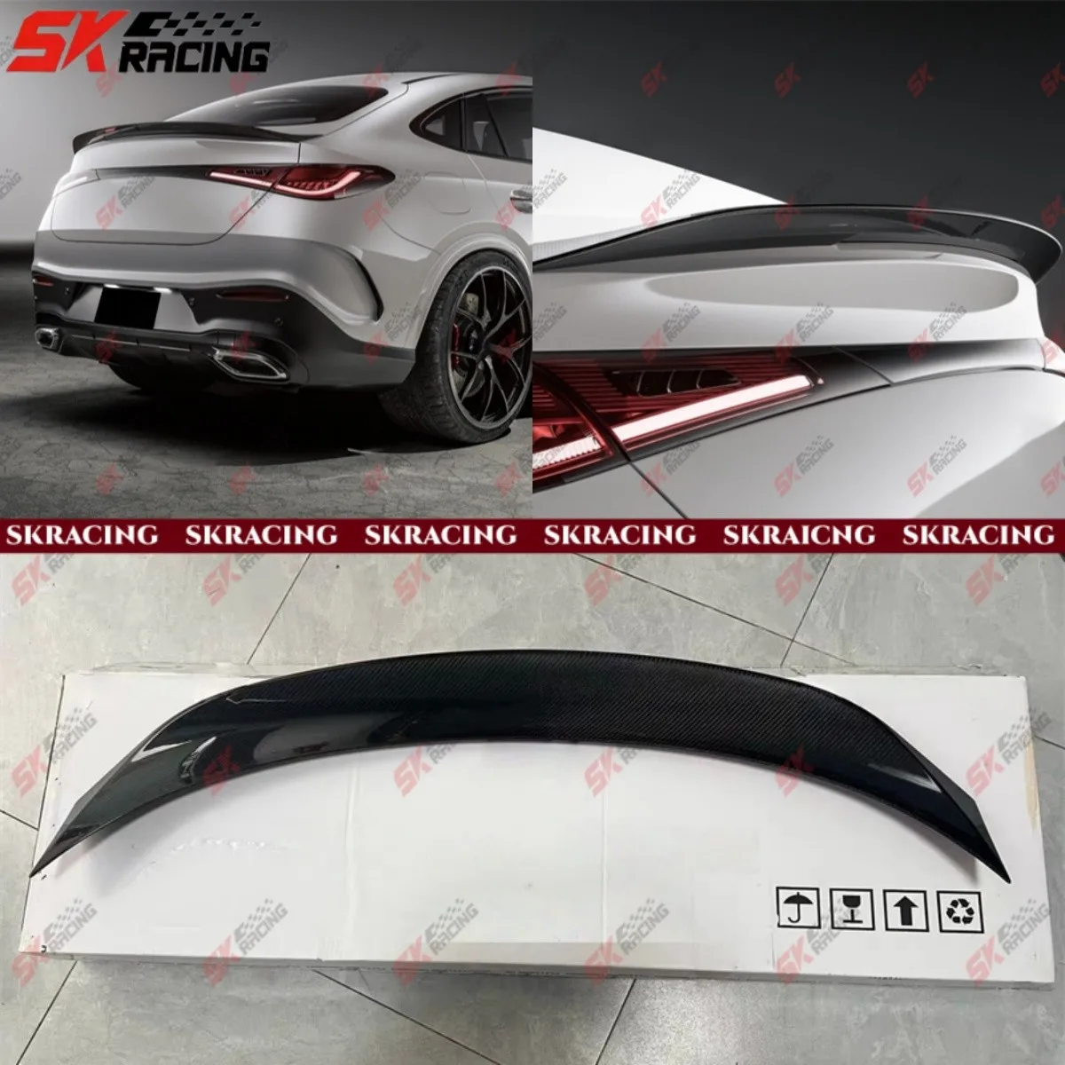 

Carbon Fiber/Gloss Black Rear Trunk Spoiler Wing For Benz GLC300 GLC43 Coupe 24+