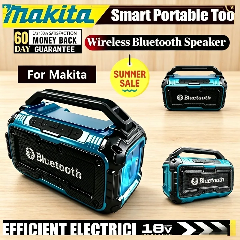 

Портативная Bluetooth-колонка Makita, двухканальный объемный динамик, беспроводной сабвуфер, уличная колонка, совместимая с аккумулятором 18В