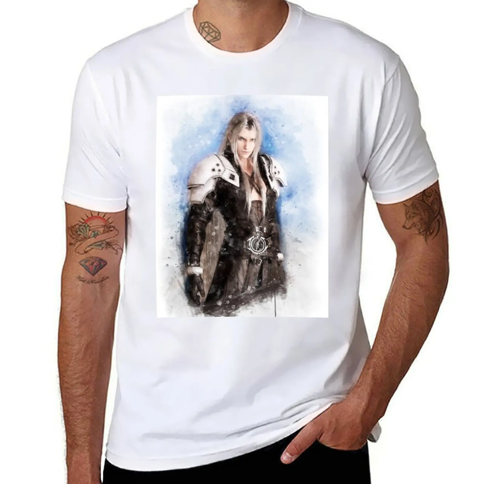 

Sephiroth watercolor T-Shirt t shirts for man cotton cotton t shirt pack T-shirt
