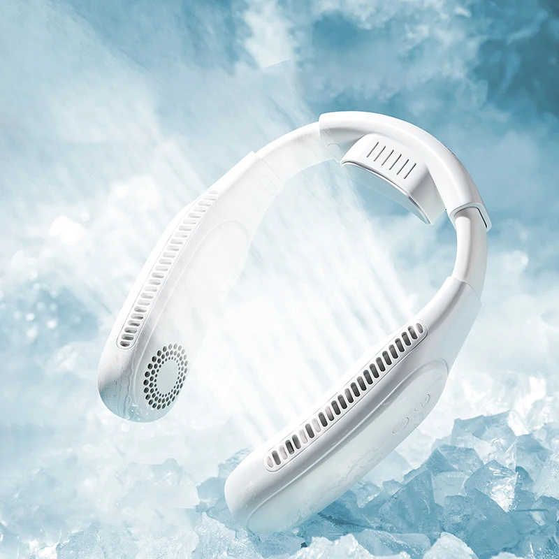 พัดลมคอเครื่องปรับอากาศ kipas angin Portable ชาร์จไฟได้ USB มินิระบายความร้อนแบบไร้ใบพัดเหมาะสำหรับใช้งานกลางแจ้ง