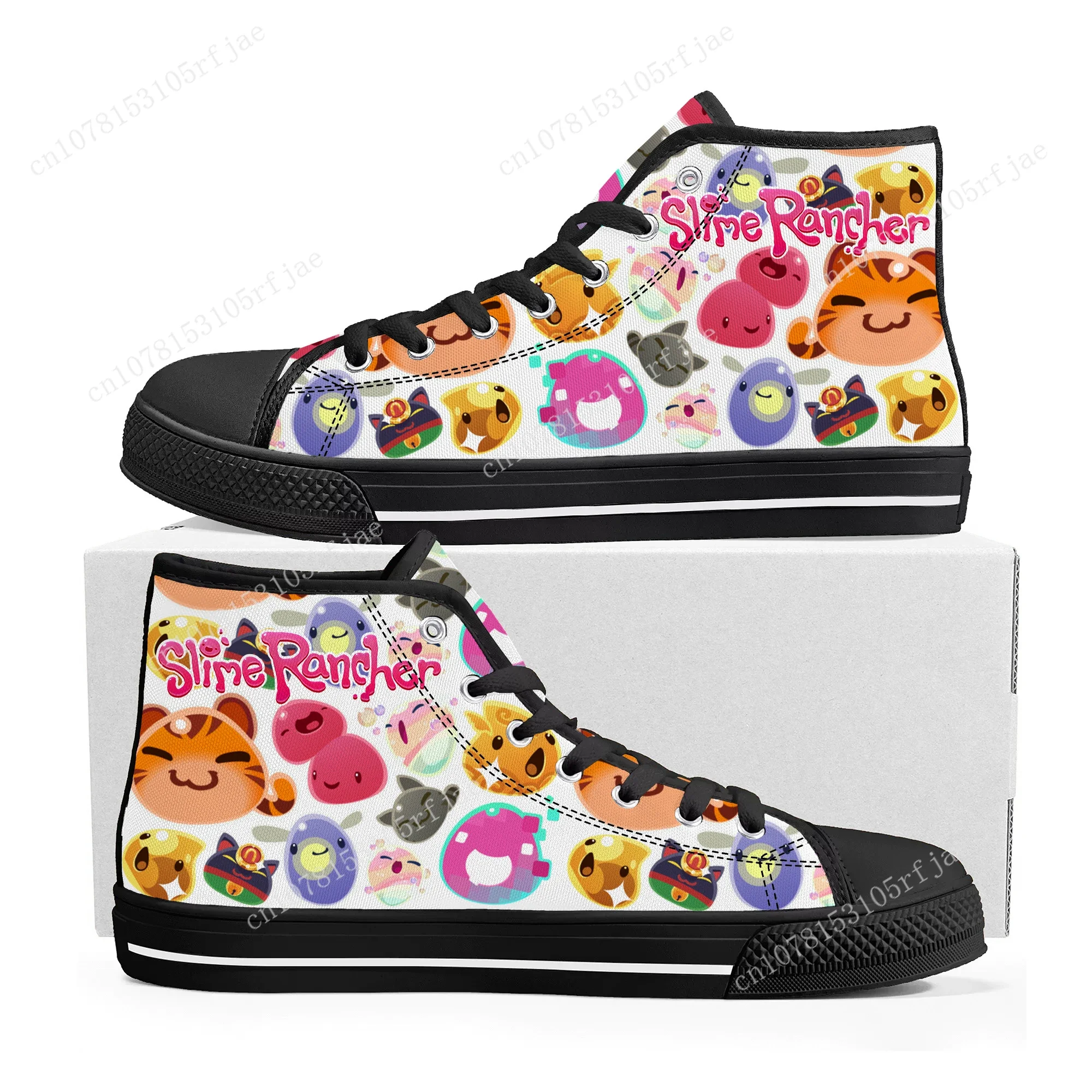 

Slime Rancher High Top Sneakers Cartoon Game Mens Womens Teenager Fashion High Quality Canvas Sneaker Custom Built Couple Shoes