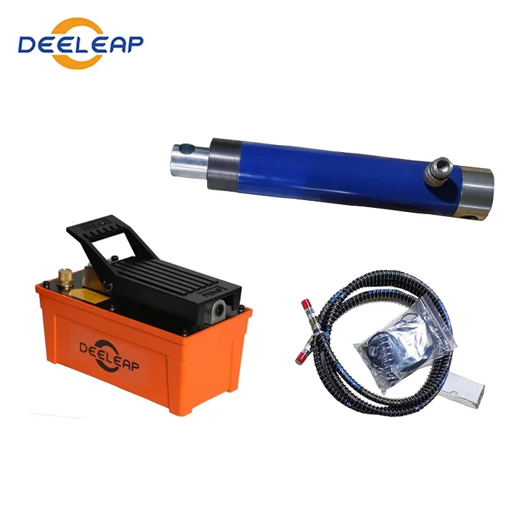 Frame removable body calibrator pneumatic pump and hydraulic cylinder kit for automotive body calibration equipment