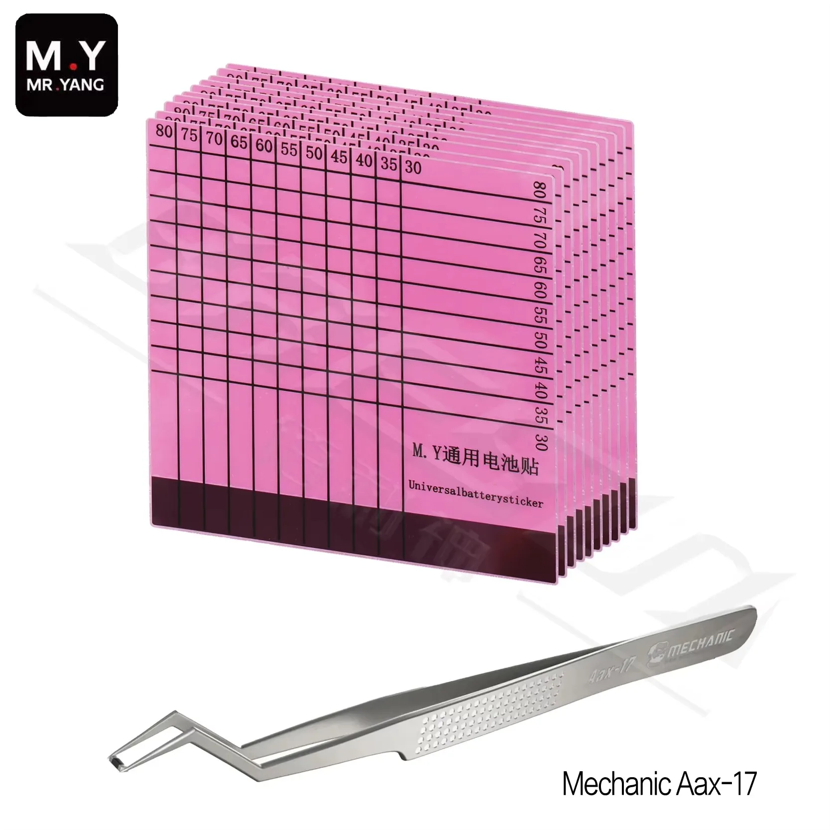 YCS M.Y Universeller Batterie-Klebestreifen, abziehbarer Aufkleber, kompatibel mit verschiedenen Handybatteriegrößen, 10 Stück im Pack, Reparaturwerkzeug – Detail 8