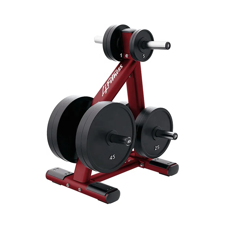 Commercial standard gym weight plate tree rack frame stander stand storage Barbell rack