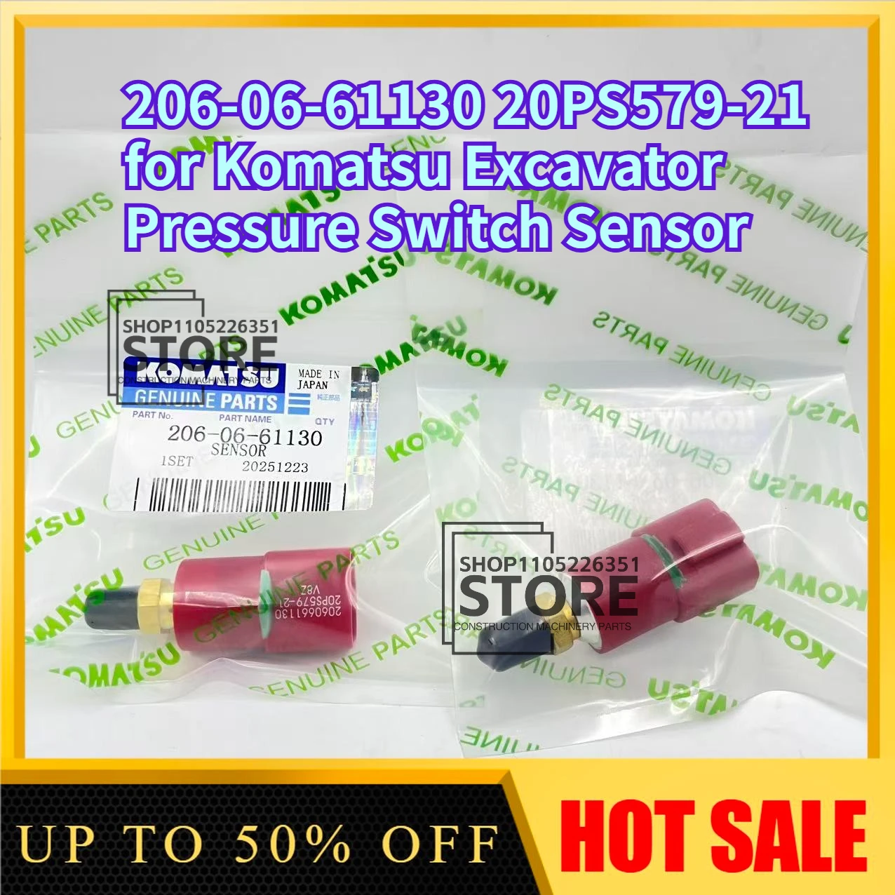 

206-06-61130 for Komatsu Excavator Pressure Switch Sensor PC120/200/220-7 Digger Spare Part Pressure Sensor 20PS579-21