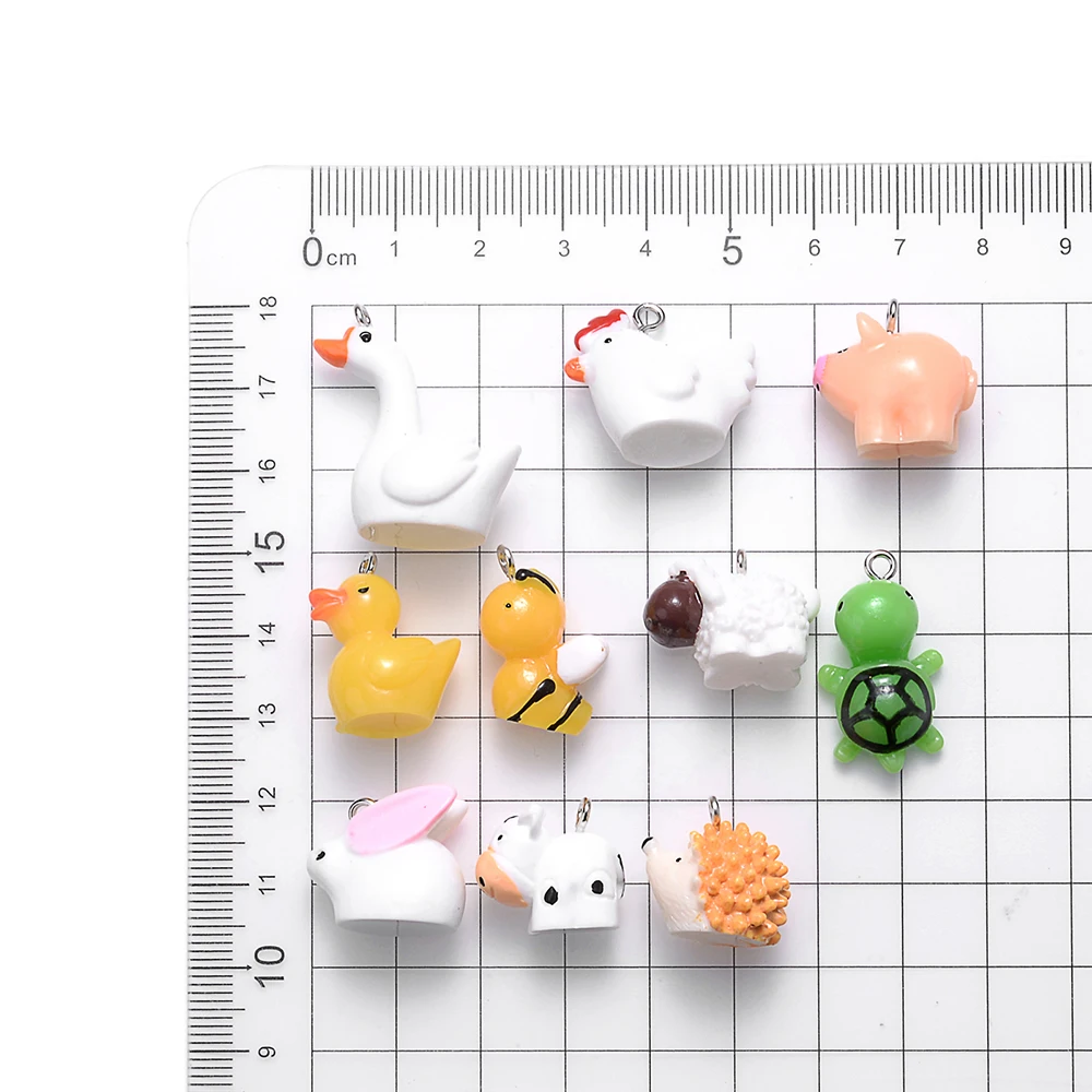 دلايات دلايات على شكل حيوانات لصنع المجوهرات ، الأغنام ، الخنزير ، البجعة ، السلاحف ، البقرة ، القنفذ ، النتائج ، الإكسسوارات ، اللطيفة ، 5 قطعة #6