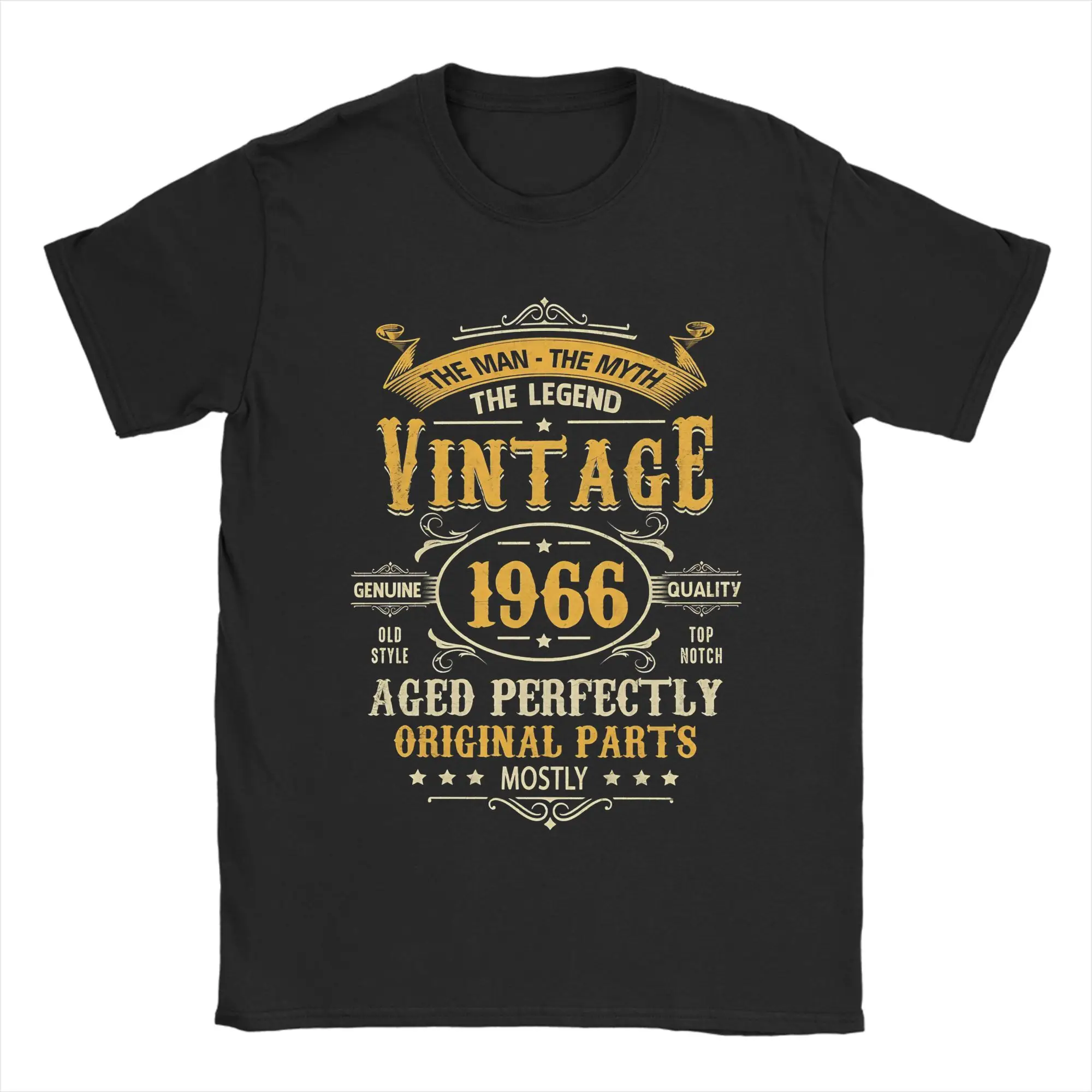 60th Birthday Vintage 1966 Man Myth Legend Retro Birthday Gift T Shirt Summer  T-Shirts Pure Cotton Tshirt For Men's Top Tees