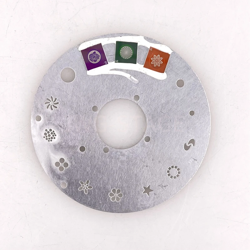 

10 см, 200 Вт/230 Вт, вращающееся стекло гобо для движущихся головок — диск с цветным узором