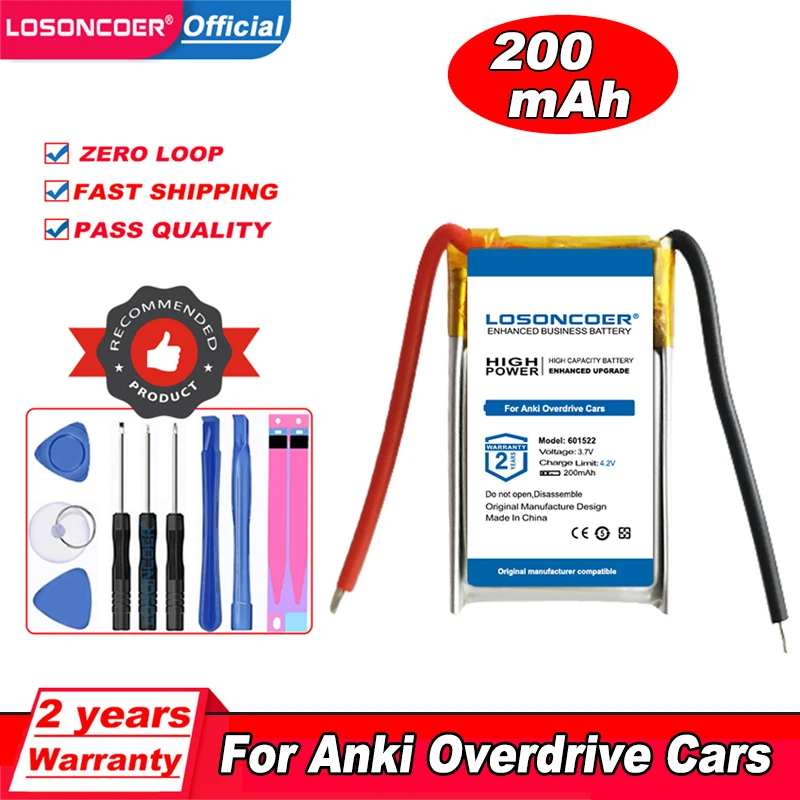 LOSONCOER 200mAh 601522 Battery For Anki Overdrive Cars Aircraft Juicer Blender Helicopter