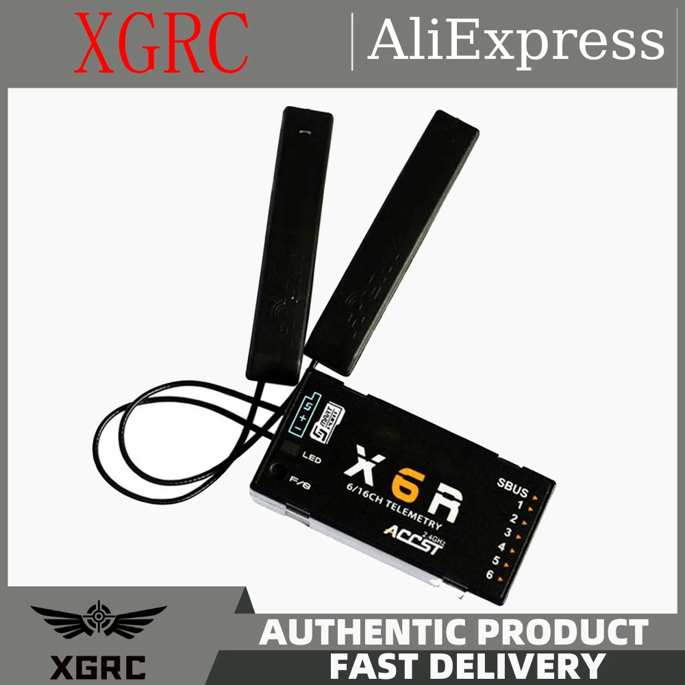 FR X6R 2.4G 16CH SBUS RC Receiver PCB Antenna Smart Port Data Return for Open TX Taranis X9D Jumper T16 T18 RC Drone