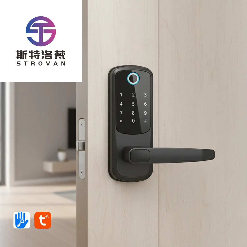 

STLF SOURCE PRICE American Style Door Lock Set Israel Fingerprint Tuya Ttlock Smart Wifi Door Lock with Sdk