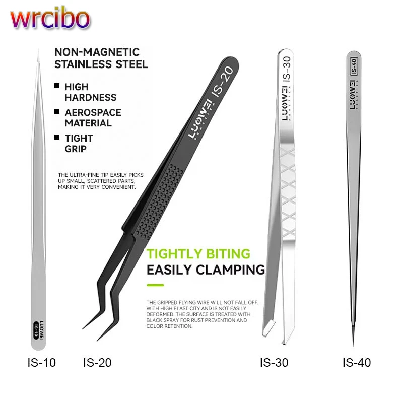 Luowei Ultra Sert Çip Konumlandırma Cımbızı Lehimleme ve IC Çip Mikro Onarım için Yüksek Hassasiyetli Uçan Çizgi Süper Sert Cımbız