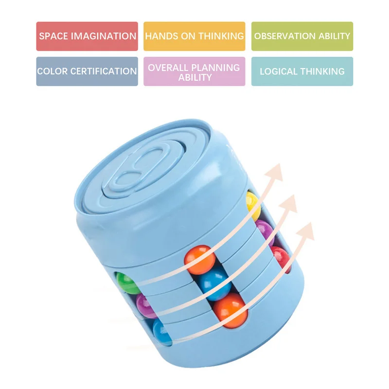 Rompecabezas de frijoles giratorios mágicos, juego de cubo para chico y adulto, yemas de los dedos, juego de descompresión, juguetes educativos Montessori, regalo para niños
