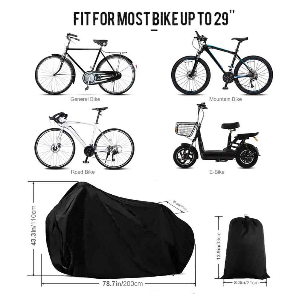 Bike Cover, Bicycle Cover, Bike Rain Cover Waterproof Anti Dust Rain UV Protection Heavy Duty for Mountain Bike, Road Bike