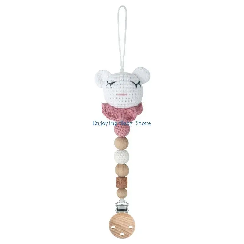

770B Animal Crochet Pacifier Chain Nipples Holder for Newborn Dummy Chains Soother