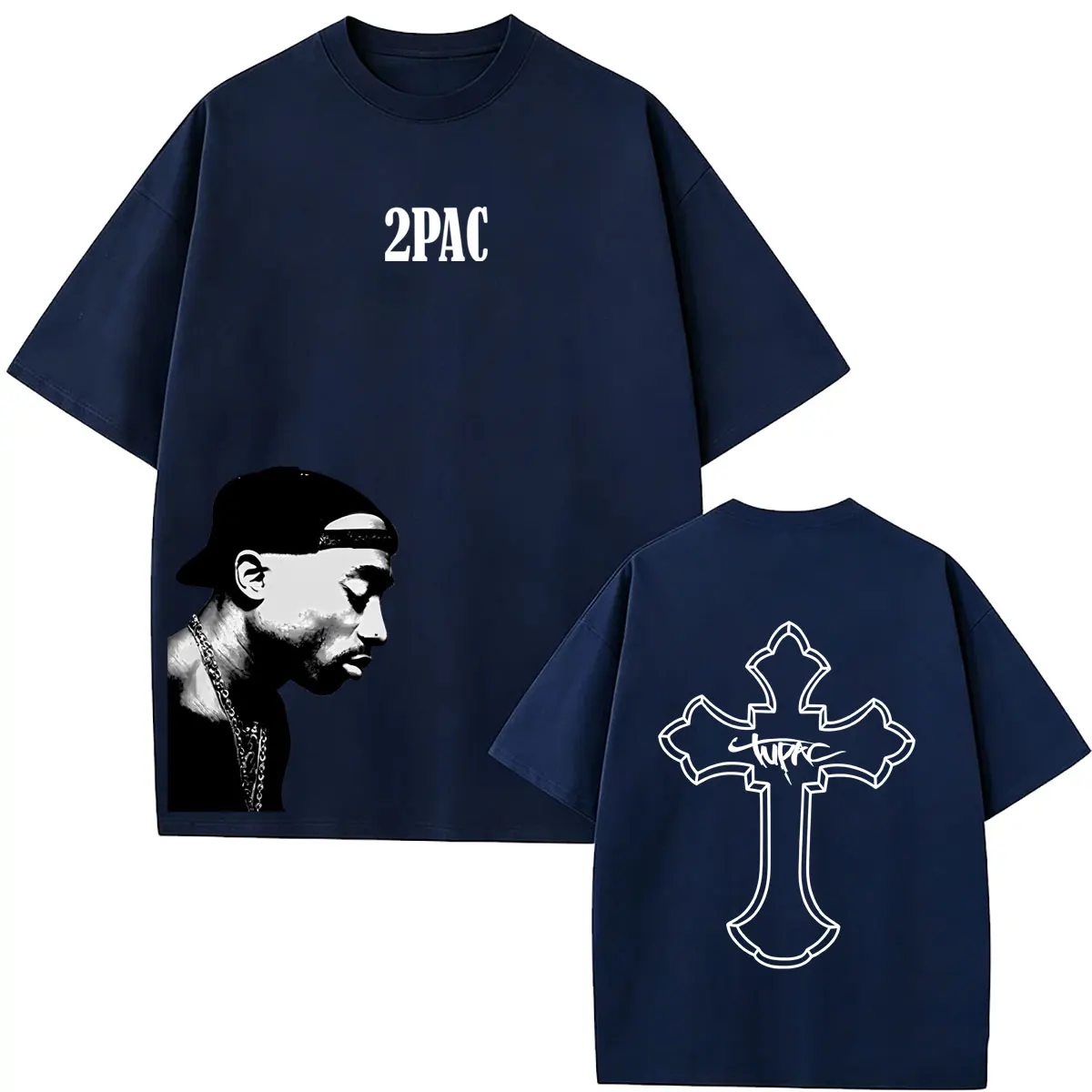 Rapper Tupac 2pac Graphic Print T-shirt Men Women Hip Hop Fashion Oversized Streetwear Male Vintage Soft Cotton T Shirts Tops