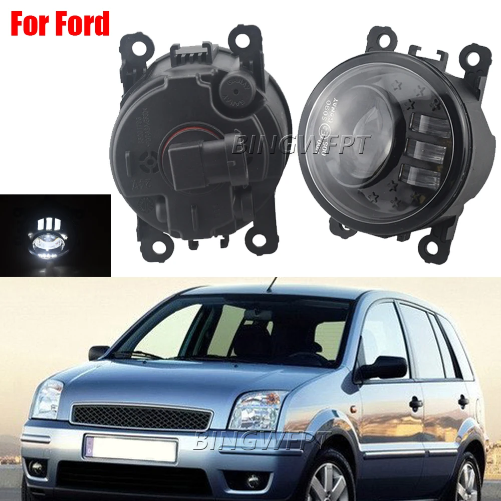 2PCS Fog Light For Ford Fusion Estate JU 2002 2003 2004 2005 2006 2007 2008 Daytime Running Light Fog Lamp Assembly