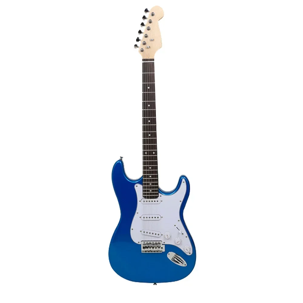 39 Inch Solid Body Electric Guitar Beginner Kit, Blue HSS Pick Up, Full Size, with Amplifier, Bag, Digital Tuner,String, Cable