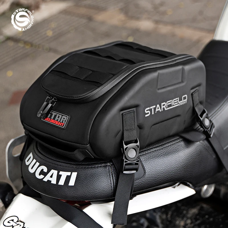 Star Field Knight Multifunctional Motorcycle Back Seat Pack Front Tank Bag Magnetic Attraction Oil Box Bag With Waterproof Cover