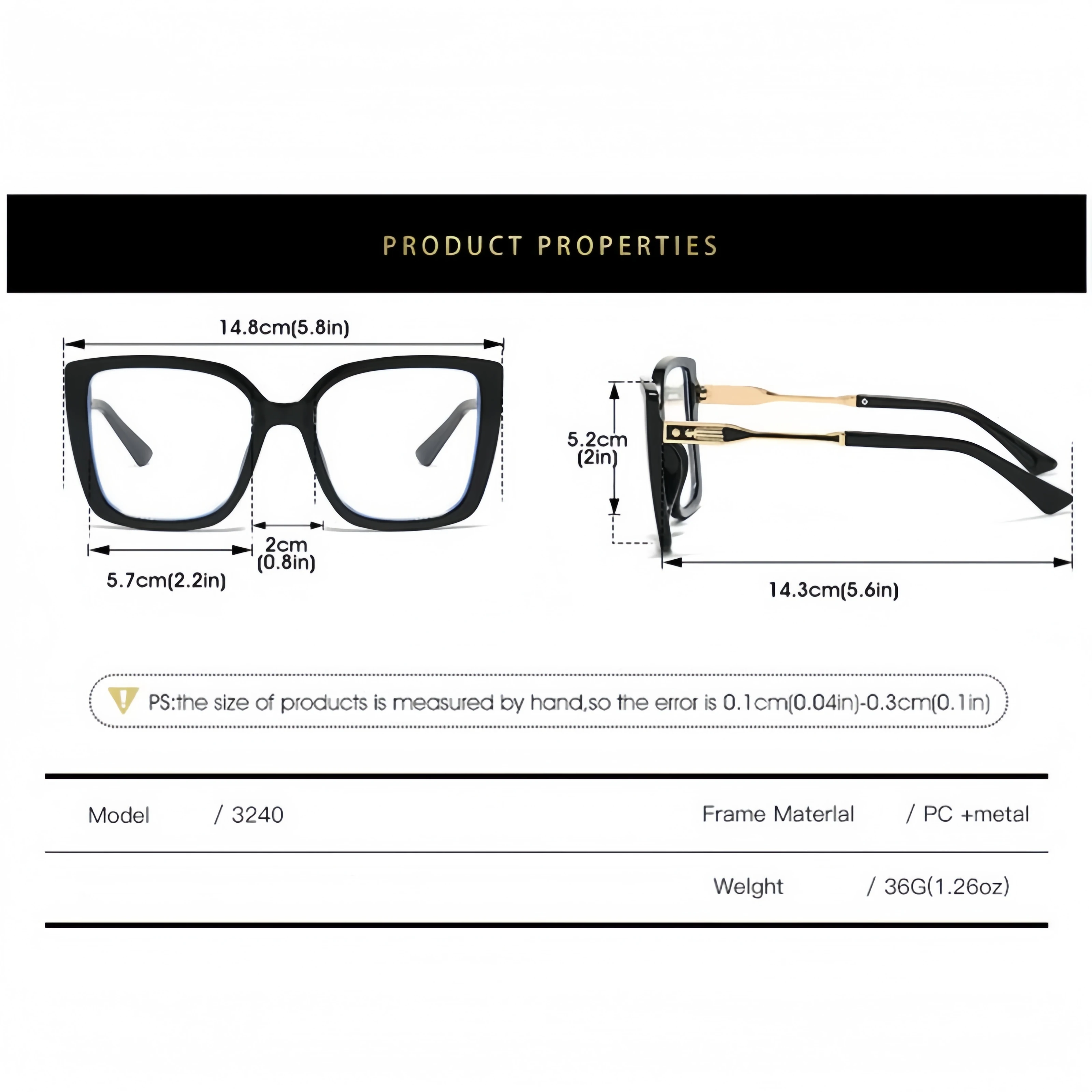 نظارات جديدة بسيطة بإطار كبير مضادة للضوء الأزرق من أوروبا وأمريكا، نظارات عين القطة المزخرفة متعددة الاستخدامات للسيدات #2