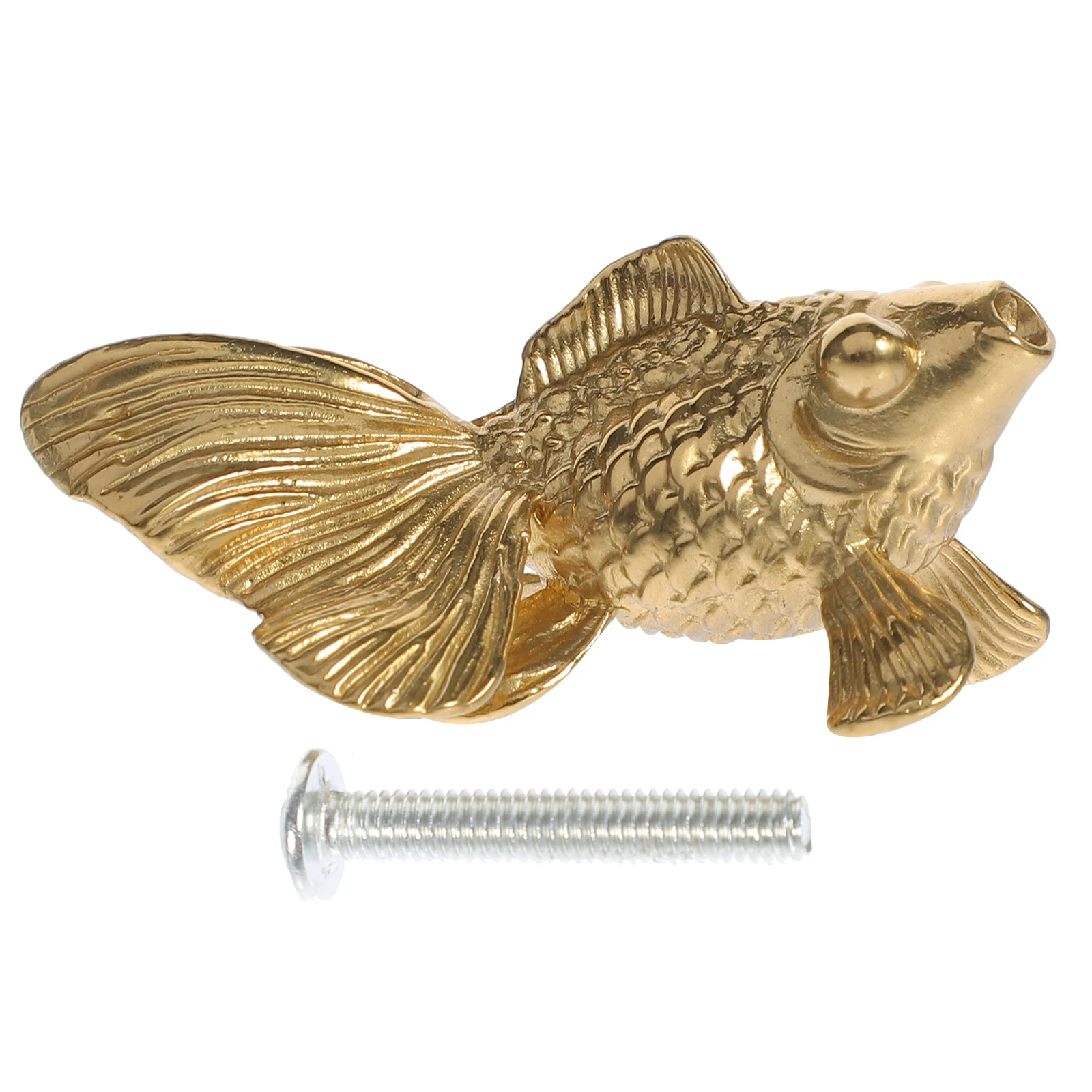 

1pc Brass Handle Drawer Knob Furniture Knobs for Dresser Goldfish Cabinet Round Bronze Handles Animal Cabinet Knobs Decorative