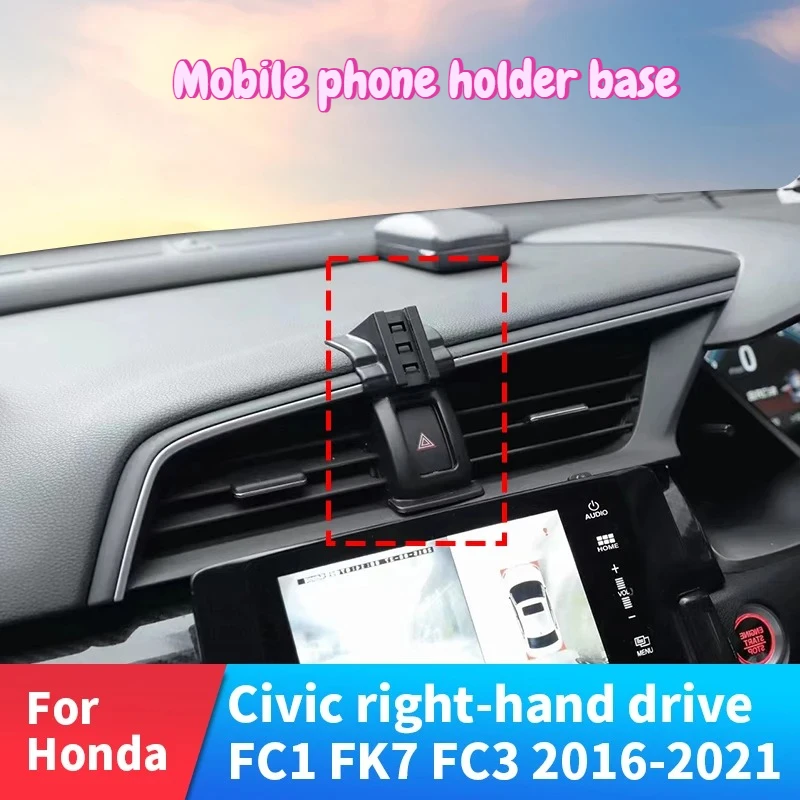 Suporte de Telefone para Carro para Honda Civic 10ª Geração 2016-2021, Base de Suporte Fixa Especial Robusta, Carregamento Sem Fio de 15W, Acessórios 