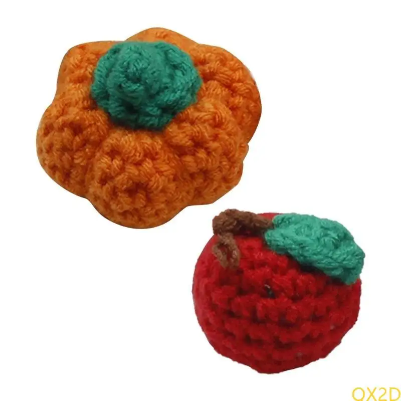 

Handmade Crochet Pumpkin/Fruit Knitting Beads DIY Baby Pacifier Chain Accessory