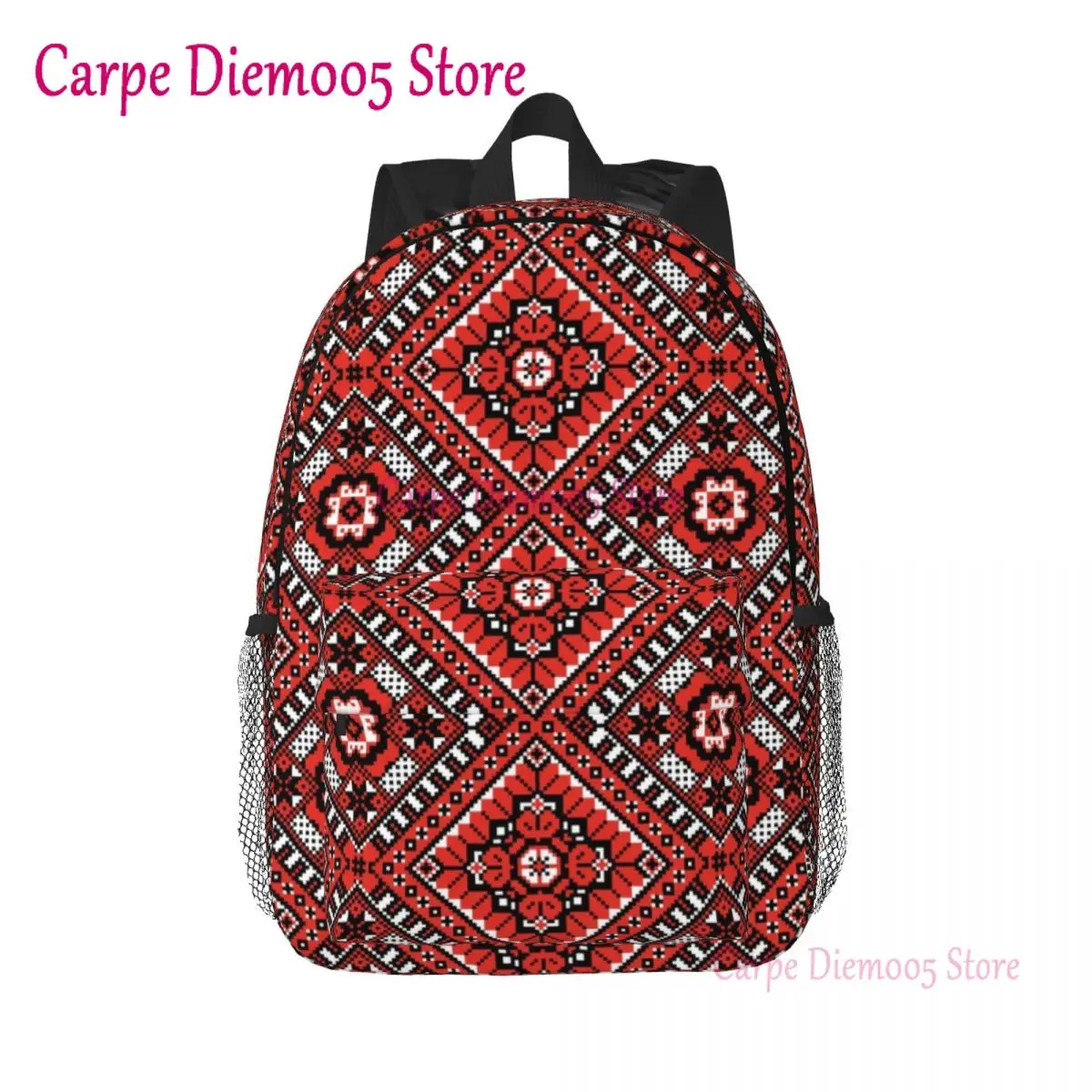 Ukraine Ukrainian Embroidery Ornament Backpack for Men Women Water Resistant School College Boho Bag Printing Bookbags