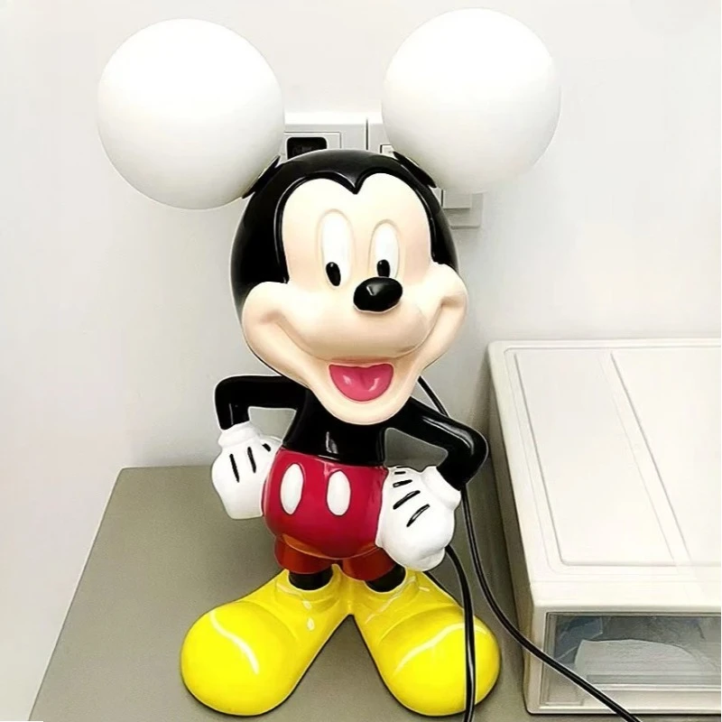 

37cm Anime Movie Surrounding Cartoon Mickey Mouse Resin Statue with LED Light Home Decoration Anime Character Gifts
