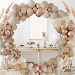 Matte Sand White Apricot Balloon Garland Arch Kit Boho Wedding Birthday Party Champagne Gold Latex Baby Shower Decoration Ballon