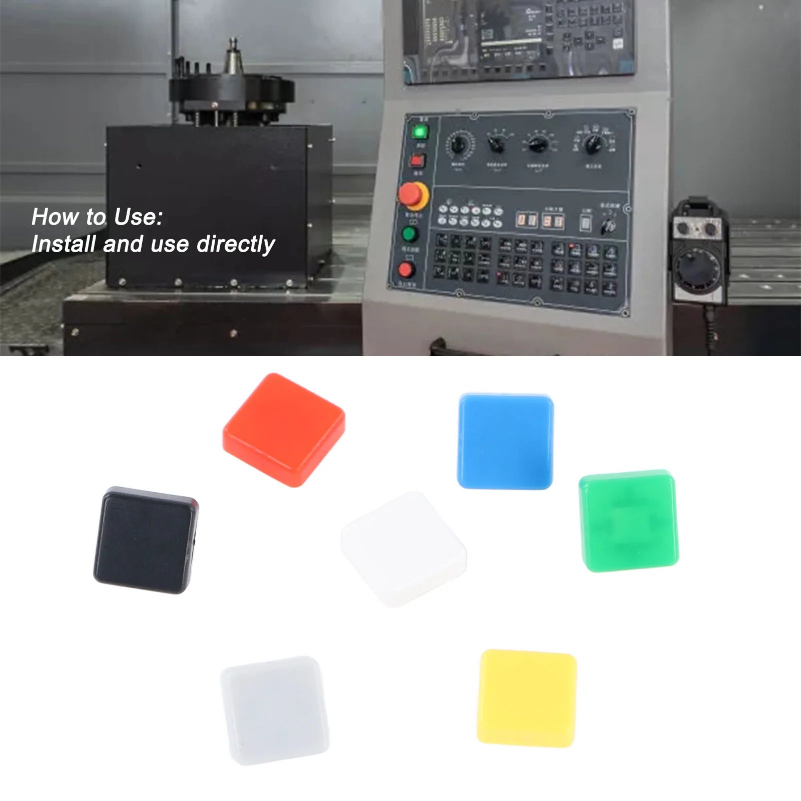 350Pcs Industrial Push Button Caps Square Tactile Switch Caps A14 for Momentary Control Panel - Ships from USA