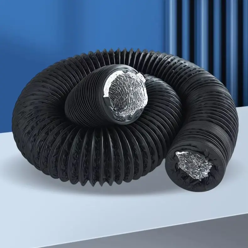 Flexible Aluminum Foil Exhaust Duct Pipe Heavy‑Duty Insulated Air Vent Hose For Dryer Heating Cooling Ventilation System