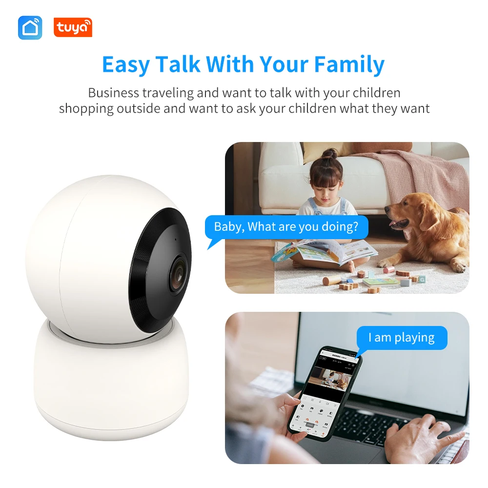 Kamera IP nirkabel WiFi 1080P, kamera pengawas Monitor bayi pelacakan otomatis, penyimpanan Cloud Wi-fi PTZ kamera IP P2P