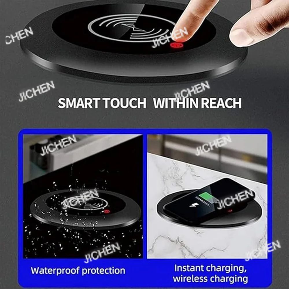 pop-up socket, electric lifting embedded power socket with USB/Type-C port/Bluetooth speaker, suitable for office desks
