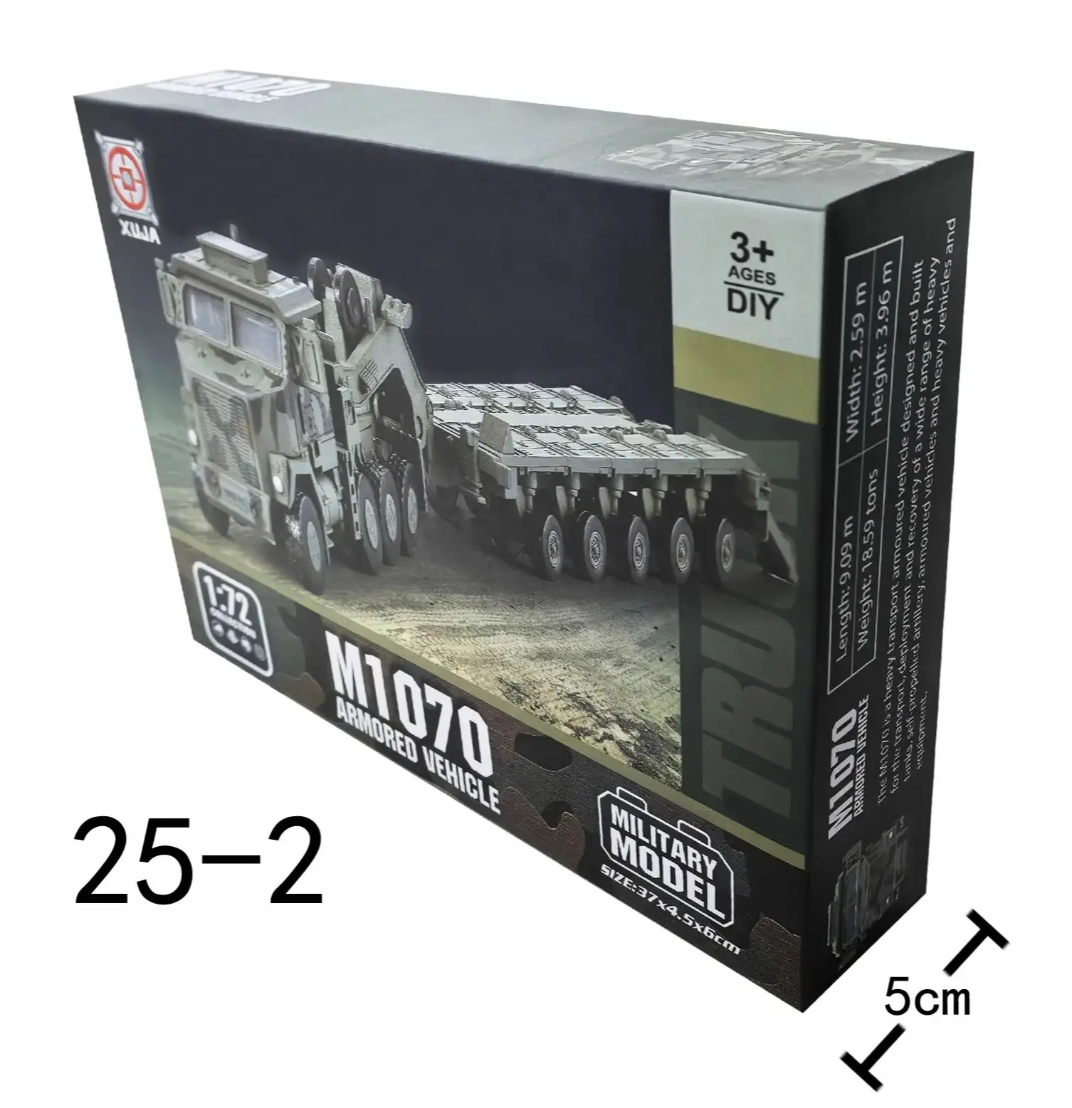 مقياس 1:72 مركبة M1070 مركبة مواصلات اللبنات التجمع نموذج سيارة ABS المواد عناصر ديكور المنزل لعشاق الهدايا #5