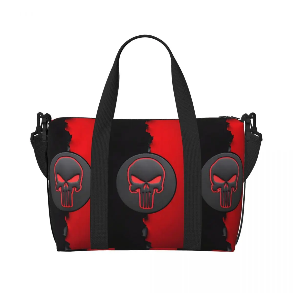 

Пользовательские Каратель, модные супергерои, продуктовые сумки-тоут для покупок, женские сумки большой емкости с комиксами, тренажерный зал, пляжные дорожные сумки